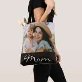 Tote Bag Maman a établi une photo noire Script  (De près)