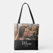 Tote Bag Maman a établi une photo noire Script (Dos)
