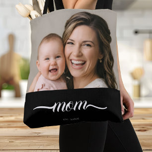 Tote Bag Maman a établi une photo personnalisée année noire