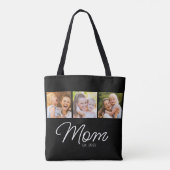 Tote Bag Maman a fondé 3 Script Photo Noir (Dos)