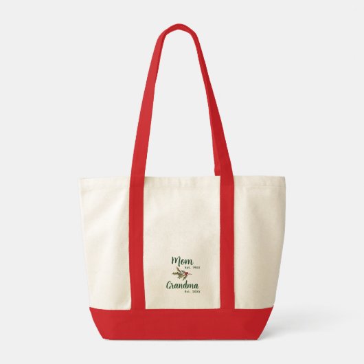 Tote Bag Maman à grand-mère Noël Fête Mistletoe Custom (Dos)