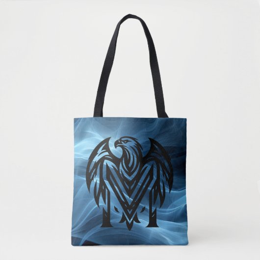Tote Bag Maman aigle audacieux sur grande bandoulière bleu (Devant)