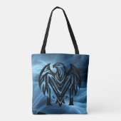 Tote Bag Maman aigle audacieux sur grande bandoulière bleu (Dos)