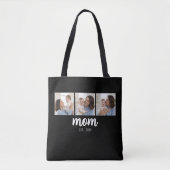 Tote Bag Maman Année de Référence Noir 3 Photos (Devant)