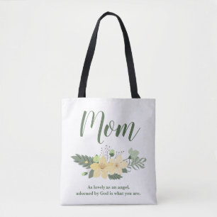 Tote Bag Maman Beauté Florale Citation