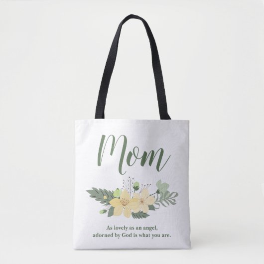 Tote Bag Maman Beauté Florale Citation (Devant)