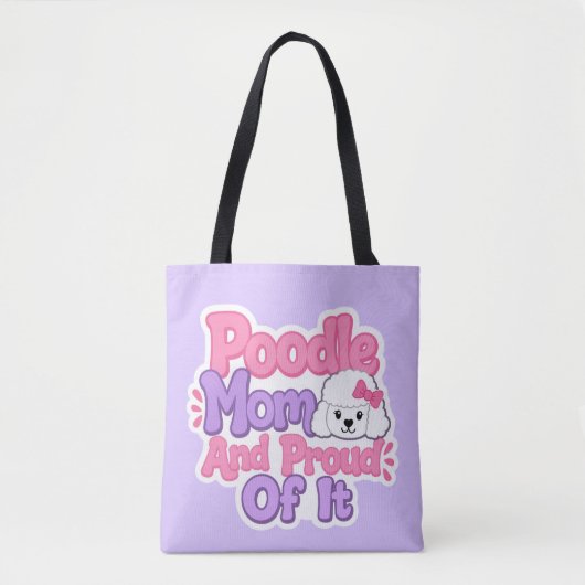 Tote Bag Maman Caniche et Fière de L'être (Devant)