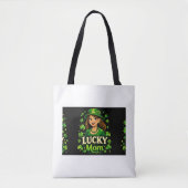 Tote Bag Maman chanceuse – Conception de trèfle de la Saint (Devant)