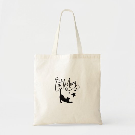 Tote Bag Maman Chat Minimaliste Mignonne (Devant)