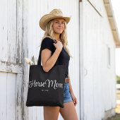 Tote Bag Maman Cheval Écriture Noire Établi