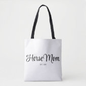 Tote Bag Maman Cheval Écriture Noire Établi (Devant)