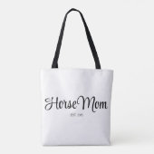 Tote Bag Maman Cheval Écriture Noire Établi (Dos)