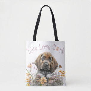 Tote Bag Maman Chien Limier Floral
