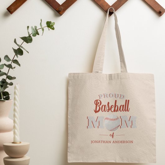 Tote Bag Maman de baseball fière personnalisée