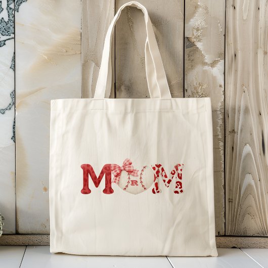 Tote Bag Maman de baseball Monogramme personnalisé