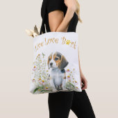 Tote Bag Maman de Beagle Floral (De près)