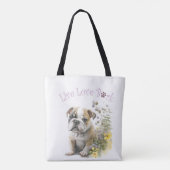 Tote Bag Maman de bouledogue aux fleurs (Dos)