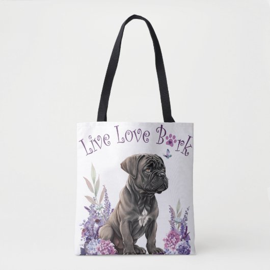 Tote Bag Maman de Cane Corso Fleurie (Devant)