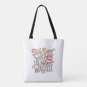 Tote Bag Maman de chat Temps passé avec les chats (Dos)