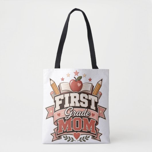 Tote Bag Maman de CP Design Rétro École (Devant)