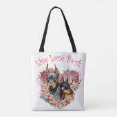 Tote Bag Maman de Doberman Fleurie (Dos)
