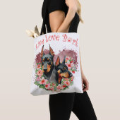 Tote Bag Maman de Doberman Fleurie (De près)