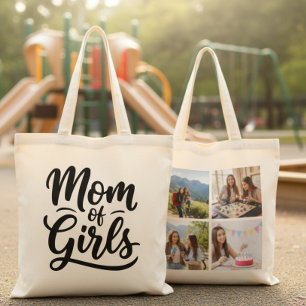 Tote Bag Maman de Filles Pinceau Script Quatre Photo
