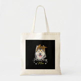 Tote Bag Maman de Husky | Leopard Print Dog Lover Venin