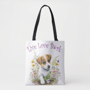 Tote Bag Maman de Jack Russell Fleurie