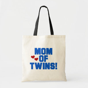 Tote Bag Maman de maillots et cadeaux Twins-Blue Text