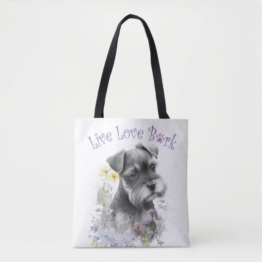 Tote Bag Maman de Schnauzer Fleurs (Devant)