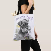 Tote Bag Maman de Schnauzer Fleurs (De près)