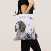 Tote Bag Maman de Springer Spaniel Floral (De près)