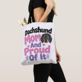 Tote Bag Maman de teckel et fière de l'être (De près)