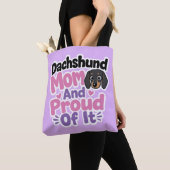 Tote Bag Maman de teckel et fière de l'être (De près)