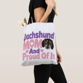 Tote Bag Maman de teckel et fière de l'être (De près)