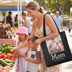 Tote Bag Maman dit Photo de police fantaisiste blanche amus