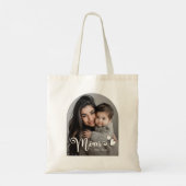 Tote Bag Maman est année coeurs superposer photo (Dos)