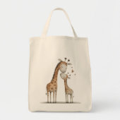 Tote Bag Maman et bébé girafe (Devant)