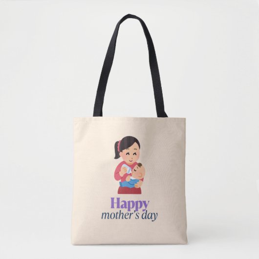 Tote Bag Maman et bébé, jour de mère heureuse (Devant)