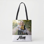 Tote Bag Maman Etabli Script photo blanche (Devant)