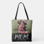 Tote Bag Maman Etabli Script Photo Noire (Dos)