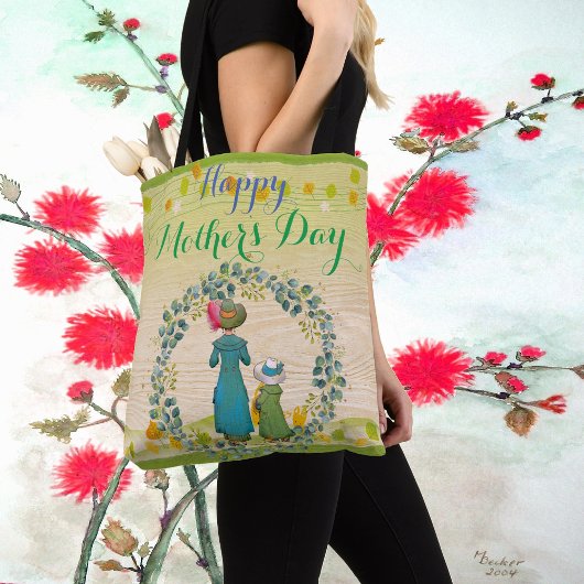 Tote Bag Maman Fille Verdure Foliage Bonne fête des mères