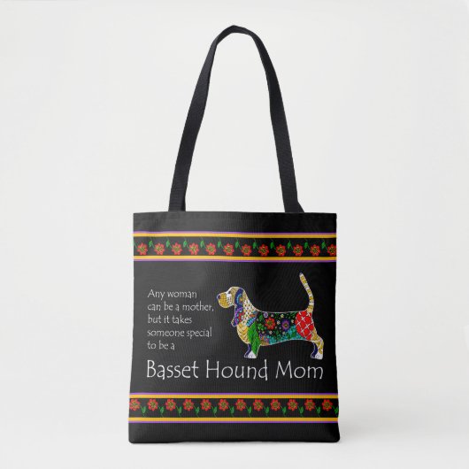 Tote Bag Maman Fourre-tout de basset (Devant)