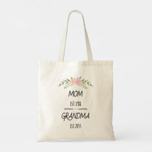 Tote Bag Maman & grand-mère Custom Floral Famille établie A