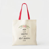 Tote Bag Maman, grand-mère, grand-mère Dates de famille per (Devant)