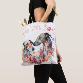Tote Bag Maman Greyhound Floral (De près)