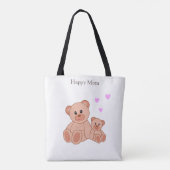 Tote Bag Maman heureuse et ours mignons (Dos)