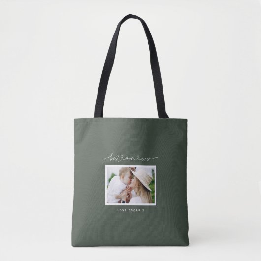 Tote Bag Maman mignon script moderne cadeau photo (Devant)