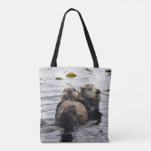 Tote Bag Maman mignonne et Loutres de Mer de Pup (Dos)